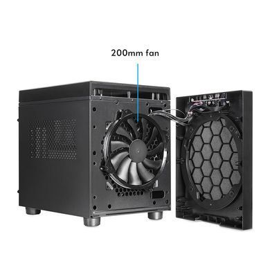 Chieftec Корпус The Cube CI-03B, без БЖ, 2xUSB3.0, 1xUSB3.2 Gen2 Type-C, 1x200мм HDB, VGA 335мм, LCS ready, mATX, чорний CI-03B-OP фото