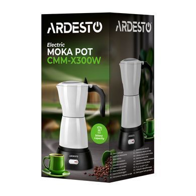 ARDESTO Кавоварка електрична гейзерна 0.3л, мелена, білий CMM-X300W фото