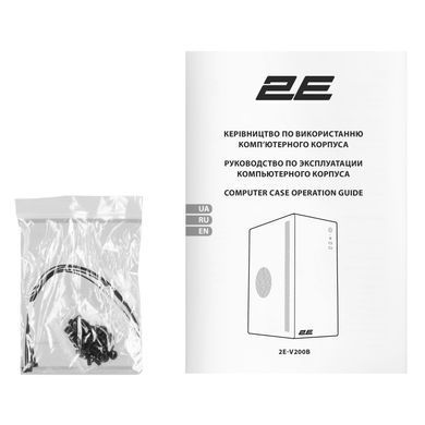 2E Корпус 2E Credo V200B без БЖ, 2xUSB3.0, 1x80мм, VGA 250мм, mATX, чорний 2E-V200B фото