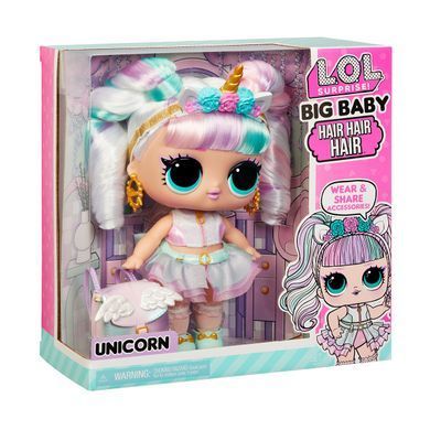 Игровой набор с мегакуклой L.O.L. SURPRISE! серии "Big Baby Hair Hair Hair" &ndash; ЕДИНОРОГ 579717 фото