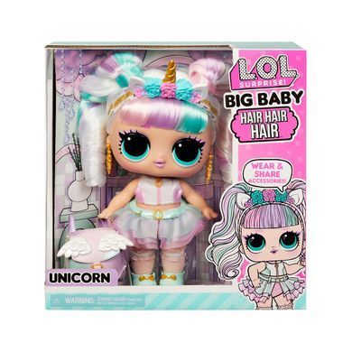 Игровой набор с мегакуклой L.O.L. SURPRISE! серии "Big Baby Hair Hair Hair" &ndash; ЕДИНОРОГ 579717 фото