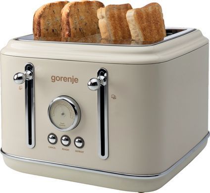 Gorenje Тостер 950Вт, функц. разморозки, автоотключение, пластик + металл, бежевый