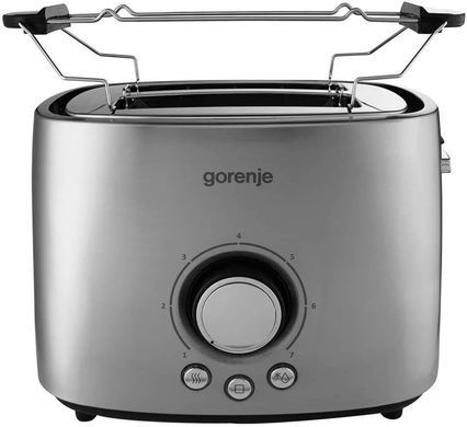 Тостер Gorenje, 1000Вт, пластик-металл , функц. разморозки, автоотключение, нерж. T1000E фото