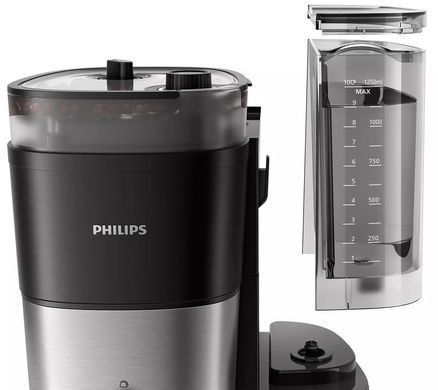 Philips Кавоварка крапельна All-in-1 Brew, 1.25л, зерно+мелена, дисплей, підігрів кавника, кавомолка, чорний HD7900/50 фото