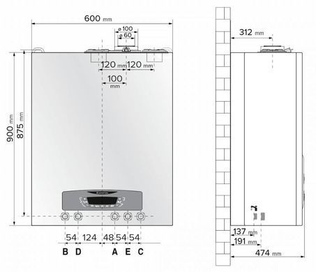 Ariston Котел газовый CLAS B ONE WIFI 24 двухконтурный конденсационный 24кВт Wi-Fi встроенный бойлер 20+20л