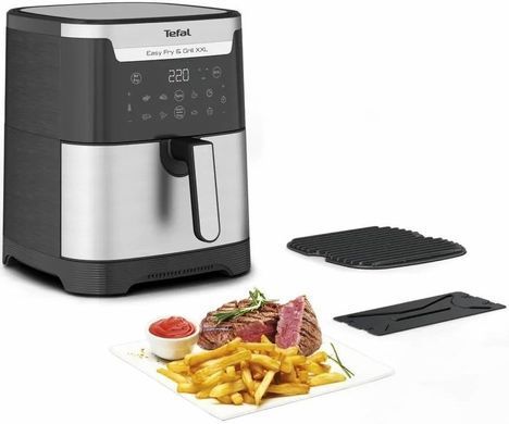 Tefal Мультипечь EasyFry&Grill XXL, 1830Вт, чаша-6.5л, сенсорное управл., 8 програм, пластик, серо-черный EY801D15 фото
