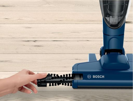 Пылесос Bosch беспроводный, конт пыль -0.9л, автон. раб. до 44мин, вес-2.5кг, НЕРА, синий BCHF2MX20 фото