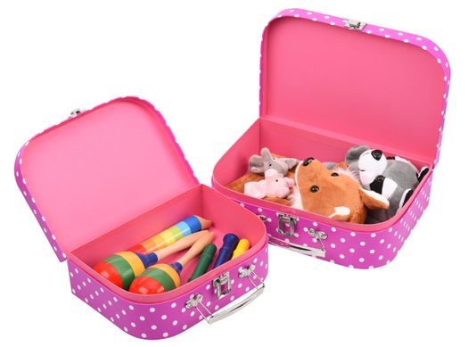 Набор игровых чемоданов goki Фиолетовые в горошек 60106G фото