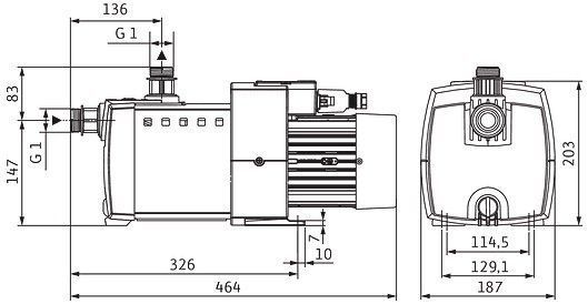 Wilo Насос поверхневий HiMulti 3-45 P, для водопостачання, 4 м3/год, 8 бар, 0.8 кВт, 230V 4194284 фото
