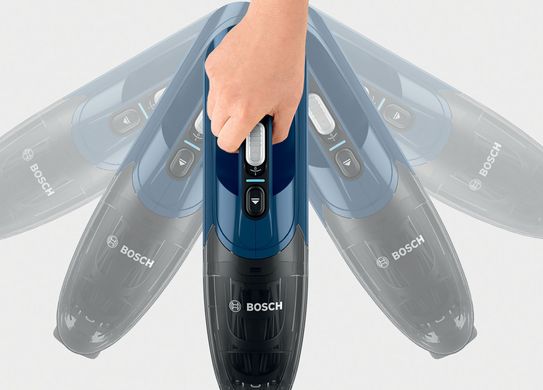 Пилосос Bosch безпровідний, конт пил -0.9л, автон. робота до 44хв, вага-2.5кг, НЕРА, синій BCHF2MX20 фото