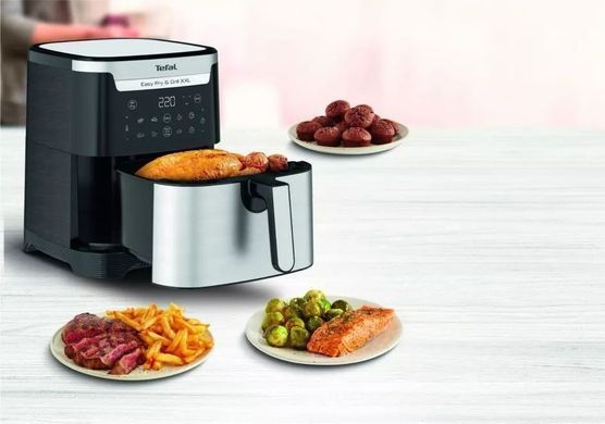 Tefal Мультипечь EasyFry&Grill XXL, 1830Вт, чаша-6.5л, сенсорное управл., 8 програм, пластик, серо-черный EY801D15 фото