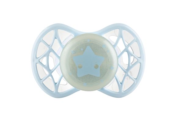 Пустушка Nuvita 7065 Air55 Cool симетрична 0m+ "зірка" світиться у темряві аквамаринова NV7065GA фото