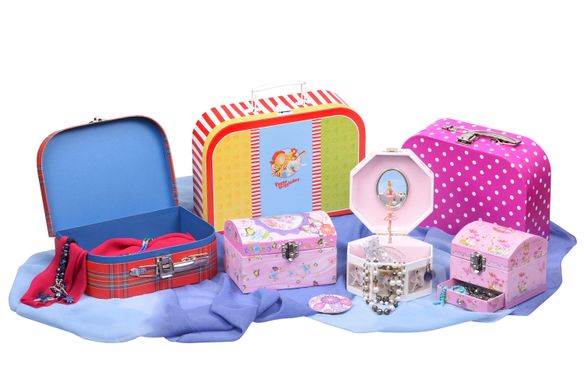 Набор игровых чемоданов goki Фиолетовые в горошек 60106G фото