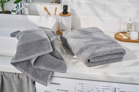 ARDESTO Полотенце махровое SuperSoft 70х140см, 100% хлопок, сірий