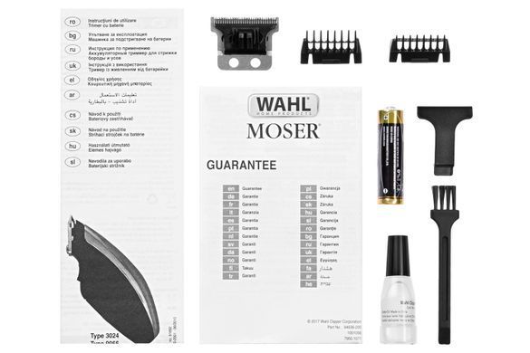 Moser Машинка для стрижки животных WAHL Pocket Pro Deluxe для животных , 2хАА, насадок-2, сталь, чорно-серебр. 09962-2016 фото