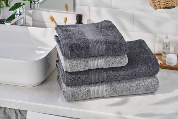 ARDESTO Полотенце махровое SuperSoft 70х140см, 100% хлопок, сірий