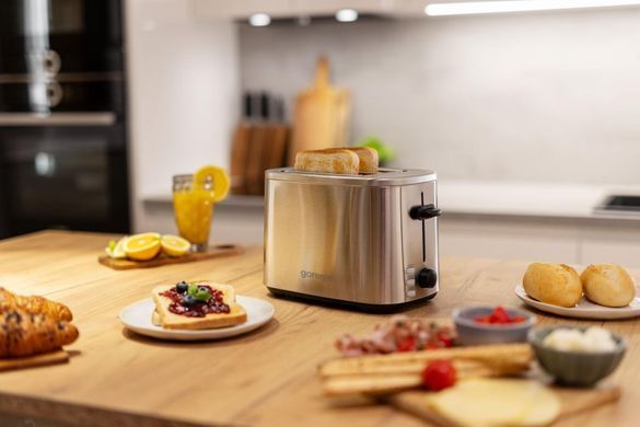 Gorenje Тостер 800Вт, підігрів, розморожування, пластик, сріблястий