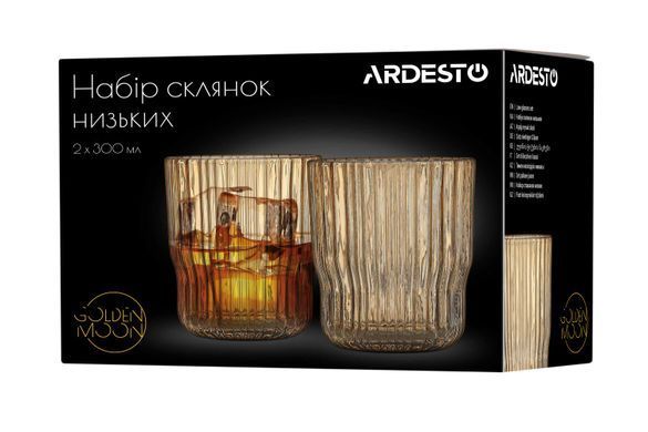 ARDESTO Набор стаканов низких Golden Moon 300 мл, 2 шт., стекло AR2630SM фото