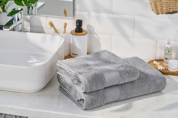 ARDESTO Полотенце махровое SuperSoft 70х140см, 100% хлопок, сірий