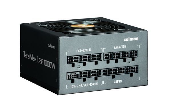 Zalman Блок питания Teramax II SE (1000W) 89%, 80+ Gold, 120мм, 1xMB 28pin (18+10), 2xCPU(4pin+ 4pin), 3xMolex, 12xSATA, 4xPCIe 8pin(6+2), 1xPCIe GEN5 16pin, Fully Modular ZM1000-TMX2SE фото