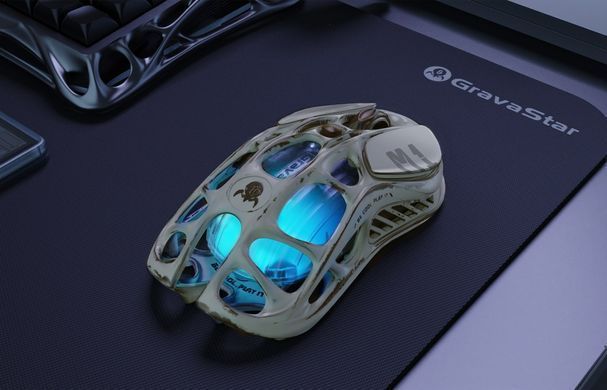 GravaStar Миша Mercury M1 Pro, magnesium alloy body, BT/WL/USB-A, RGB, Battle-Worn GRAVASTARM1PRO_WSM фото