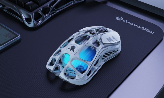 GravaStar Миша Mercury M1 Pro, magnesium alloy body, BT/WL/USB-A, RGB, Battle-Worn GRAVASTARM1PRO_WSM фото