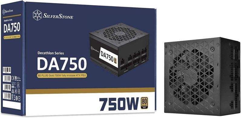 SilverStone Блок питания Decathlon (750W), >90%, 80+ Gold, 120мм, 1xMB, 24pin(20+4), 2xCPU 8pin(4+4), 6xMolex, 8xSATA, 4xPCIe 8pin(6+2), Fully modular SST-DA750-G фото