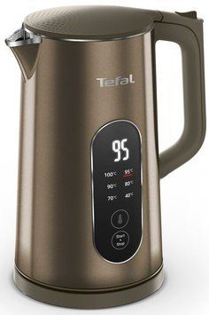 Tefal Електрочайник Selection 1.7л, з подвійними стінками, 6 темп.реж, підтримка температури, сенc. управління, бронзовий KI871FE0 фото