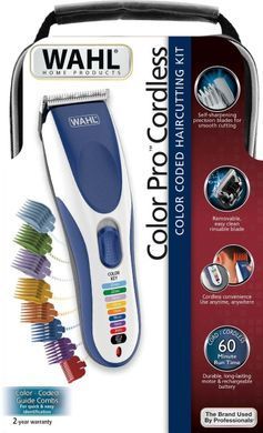 Wahl Набір для стрижки WAHL Color Pro Cordless, мережа+акум., гребінець, ножиці, сталь, синій 09649-016 фото