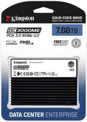 Kingston Накопичувач SSD Kingston U.2 7680GB DC3000M Enterprise SEDC3000ME/7T6 фото