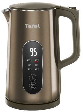 Tefal electric kettle Selection, 1.7L, double-walled, 9 tempr.conditions, bronze KI871FE0 фото