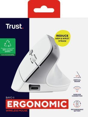 Trust Миша Trust Bayo II Ergonomic, WL, білий 25398_TRUST фото