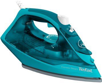 Праска Tefal Express Steam, 2500Вт, 270мл, паровий удар -200гр, постійна пара - 45гр, керам. підошва, бірюзовий FV2867E0 фото