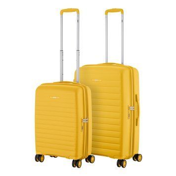 2E Набір валіз 2E, Aero, поліпропілен, (M+S),TSA, 4 колеса, EXP, бурштиново-жовтий 2E-SPP-AERO-SET2-AY фото