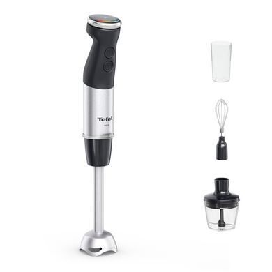 Tefal Блендер погружной Quickchef+ 1000Вт, 3в1, чаша-800мл, чопер-500мл, турборежим, серебристо-черный