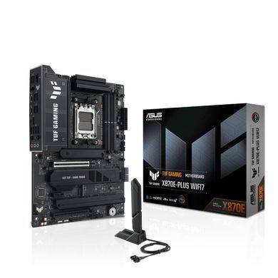 ASUS Материнcкая плата TUF GAMING X870E-PLUS WIFI7 sAM5 X870E 4xDDR5 M.2 HDMI WiFi BT ATX 90MB1M70-M0EAY0 фото