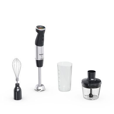 Tefal Блендер погружной Quickchef+ 1000Вт, 3в1, чаша-800мл, чопер-500мл, турборежим, серебристо-черный