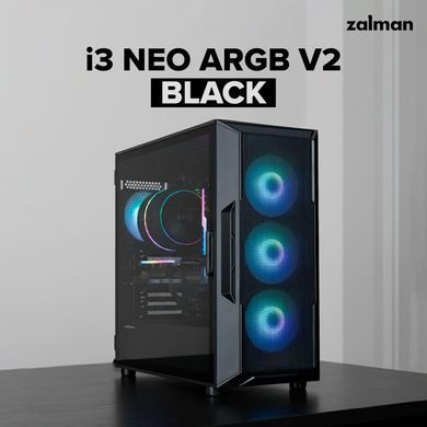 Zalman Корпус I3 Neo ARGB V2 без БП, 2xUSB3.0, 1x Type C, 4x120мм ARGB, VGA 355мм, LCS ready, TG Side Panel, ATX, чёрный I3NEOARGBV2BLACK фото