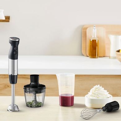 Tefal Блендер погружной Quickchef+ 1000Вт, 3в1, чаша-800мл, чопер-500мл, турборежим, серебристо-черный