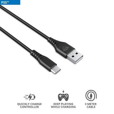 Trust Кабель USB-C > Lightning заряджання/синхронізації GXT 226 FOR PS5 3м, Type-C, черный 24168_TRUST фото