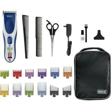 Wahl Набір для стрижки WAHL Color Pro Cordless, мережа+акум., гребінець, ножиці, сталь, синій 09649-016 фото