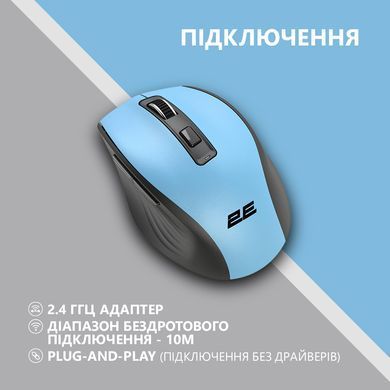 2E Мышь MF250 Silent WL Blue 2E-MF250WBL фото