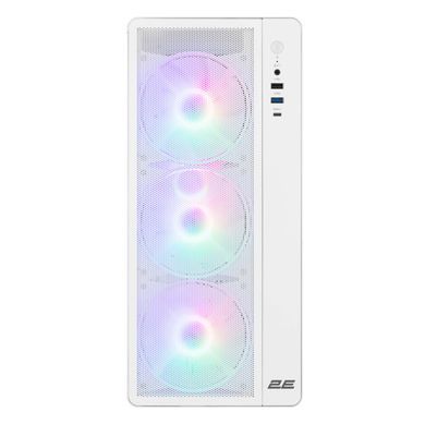 2E Gaming Корпус Credo Plus V510B без БЖ, 1xUSB3.0, 1х USB 2.0, 1xUSB Type-C, 4x120мм ARGB, VGA 310мм, TG Side Panel, ATX, білий 2E-V510W фото