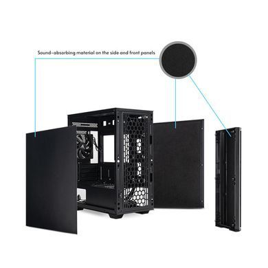 Chieftec Корпус Pro Mini, без БЖ, 1xUSB3.0, 1xUSB2.0, 1xUSB Type-C, 1x120мм, Sound insulated panels, VGA 330мм, LCS ready, mATX, чорний AZ-01B-OP фото