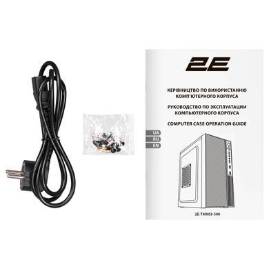 2E Корпус 2E TeamX TMX03 з БЖ 2E ATX500W, 2xUSB3.0, 1x80мм, VGA 220мм, mATX, чорний 2E-TMX03-500 фото