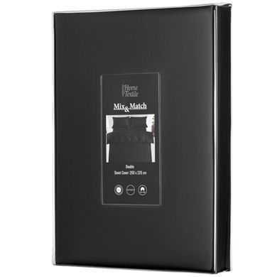 ARDESTO Пододеяльник Mix&Match Premium, 200х220см, 100% хлопок, сатин, черный
