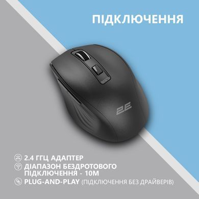 2E Мышь MF250 Silent WL Black 2E-MF250WBK фото