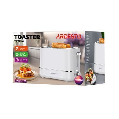 ARDESTO Тостер T-F420B, 800Вт, пластик, 2 слоти, білий