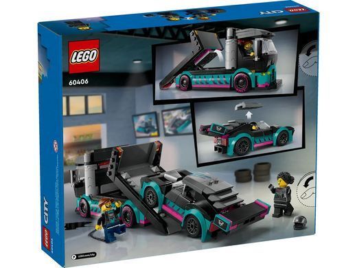 LEGO Конструктор City Автомобиль для гонки и автовоз 60406 фото