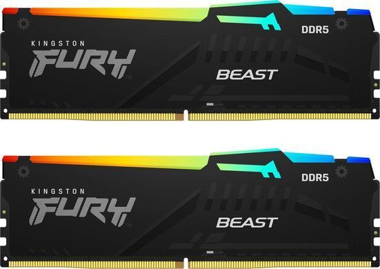 Kingston Память для ПК DDR5 5600 16GB KIT (8GBx2) FURY Beast RGB KF556C40BBAK2-16 фото
